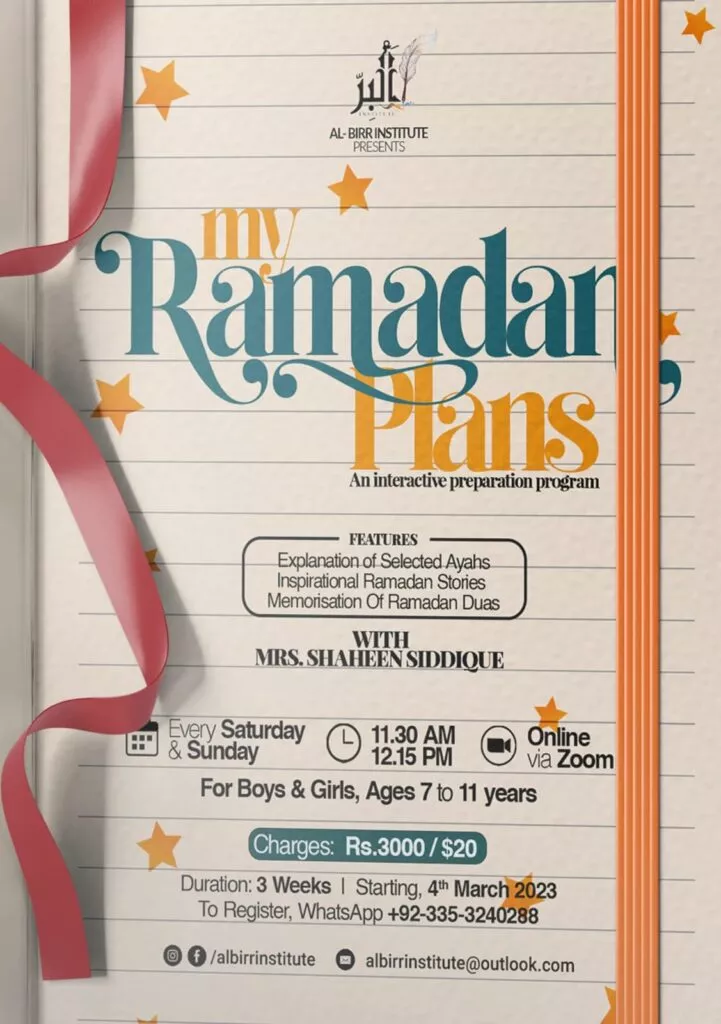 My Ramadan Plans – Al Birr Institute
