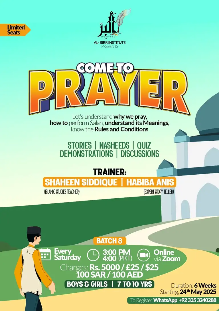 Come to prayer Course for kids- Al Birr Institute