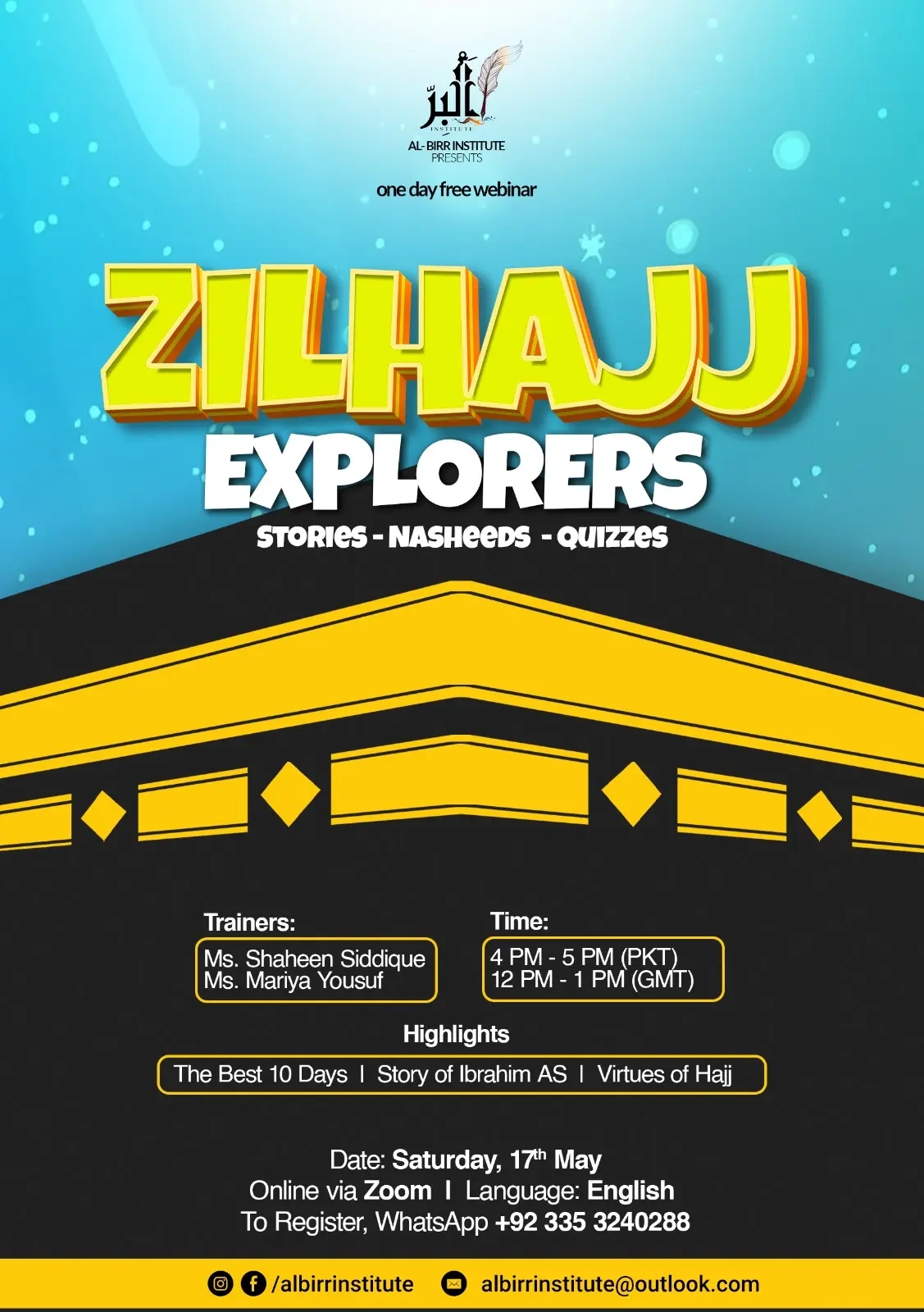 Zilhajj Explorers Webinar - Al Birr Institute