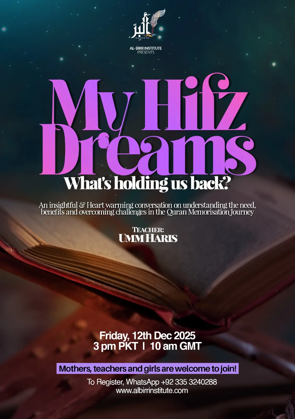 Awareness Sessions 35 My Hifz Dream - Al Birr Institute