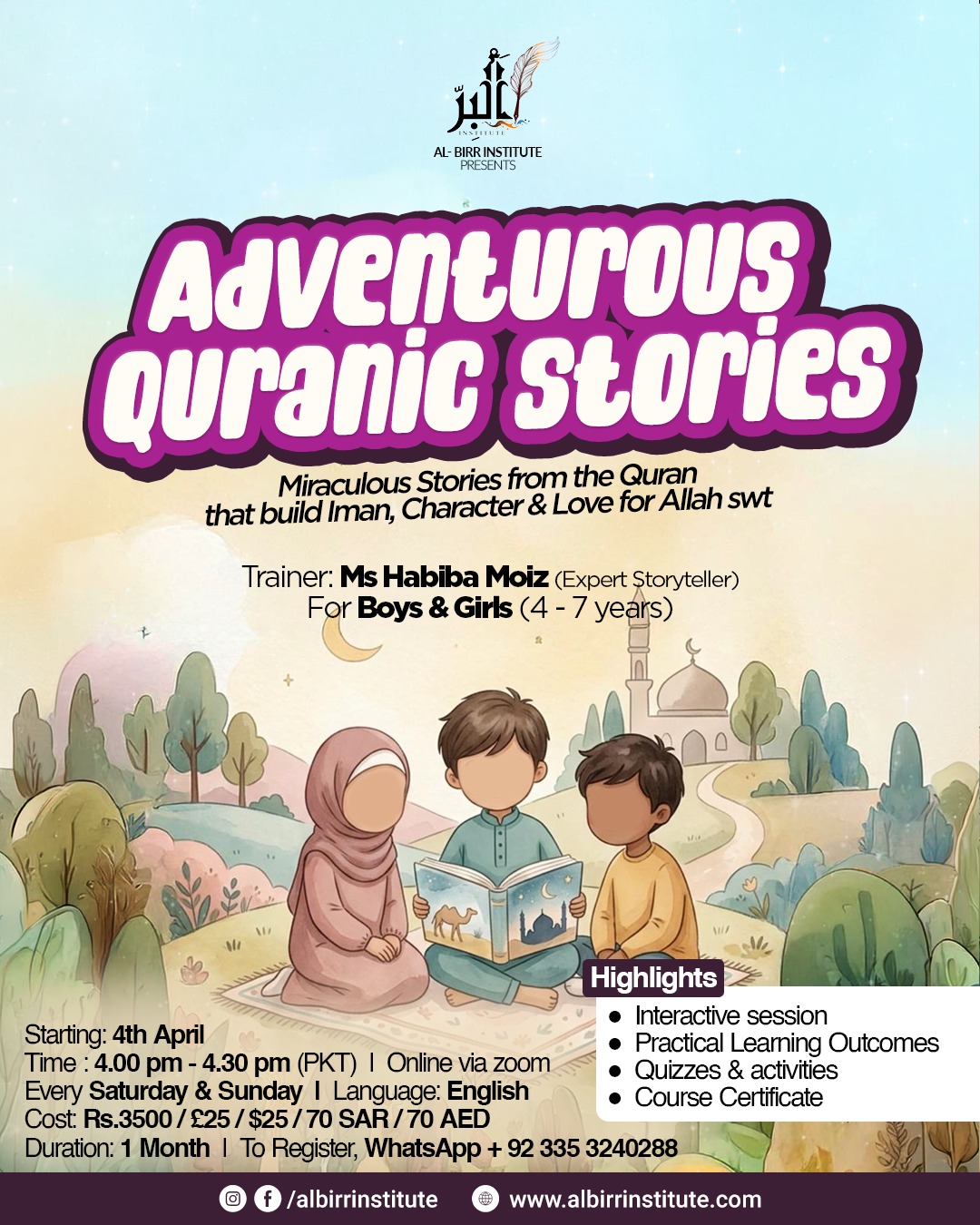 Courses 247 Adventurous Quranic Stories for Kids online course by Al Birr Institute
